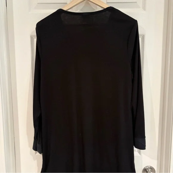 Calvin Klein Black Long Sleeve Ribbed CK Logo Sleep Shirt Nightgown Women Sz XL - Picture 7 of 8